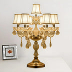 Luxury Gold Multi-Light Crystal Candelabra Table Lamp