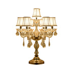 Luxury Gold Multi-Light Crystal Candelabra Table Lamp