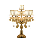 Luxury Gold Multi-Light Crystal Candelabra Table Lamp