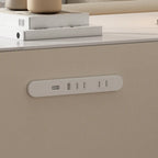 Mobile Rectangular Plastic Top End Table with Storage Drawers