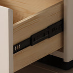Mobile Rectangular Plastic Top End Table with Storage Drawers