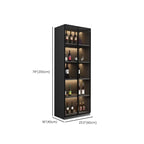 Contemporary Black Wood Glass Tall Display Storage Cabinet