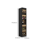 Contemporary Black Wood Glass Tall Display Storage Cabinet