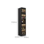 Contemporary Black Wood Glass Tall Display Storage Cabinet