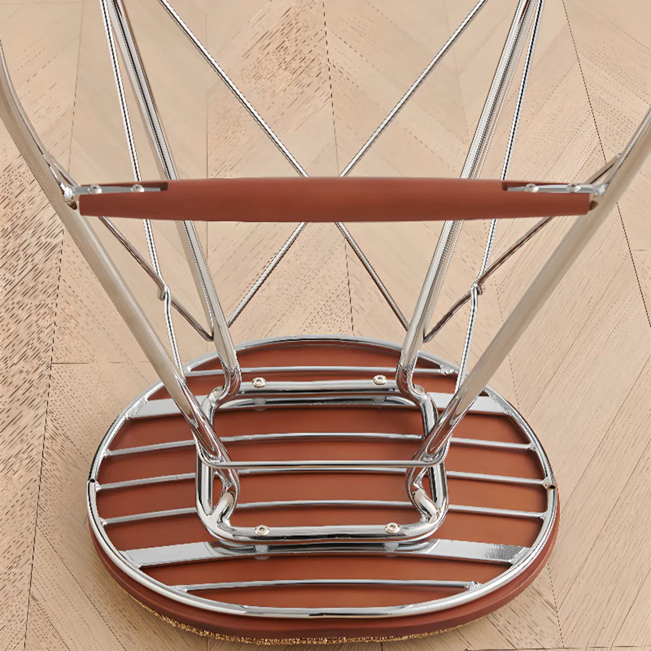 Adjustable Metal Frame Knitting Cushion Backless Bar Stool