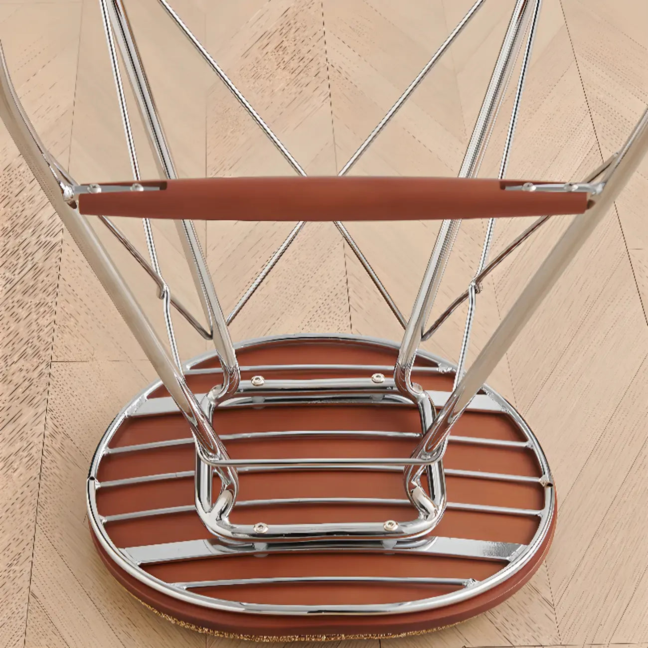 Adjustable Metal Frame Knitting Cushion Backless Bar Stool