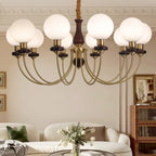 Gold Classic Globe Glass Chandelier Height Adjustable