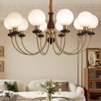 Gold Classic Globe Glass Chandelier Height Adjustable