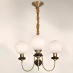 Gold Classic Globe Glass Chandelier Height Adjustable
