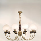 Gold Classic Globe Glass Chandelier Height Adjustable