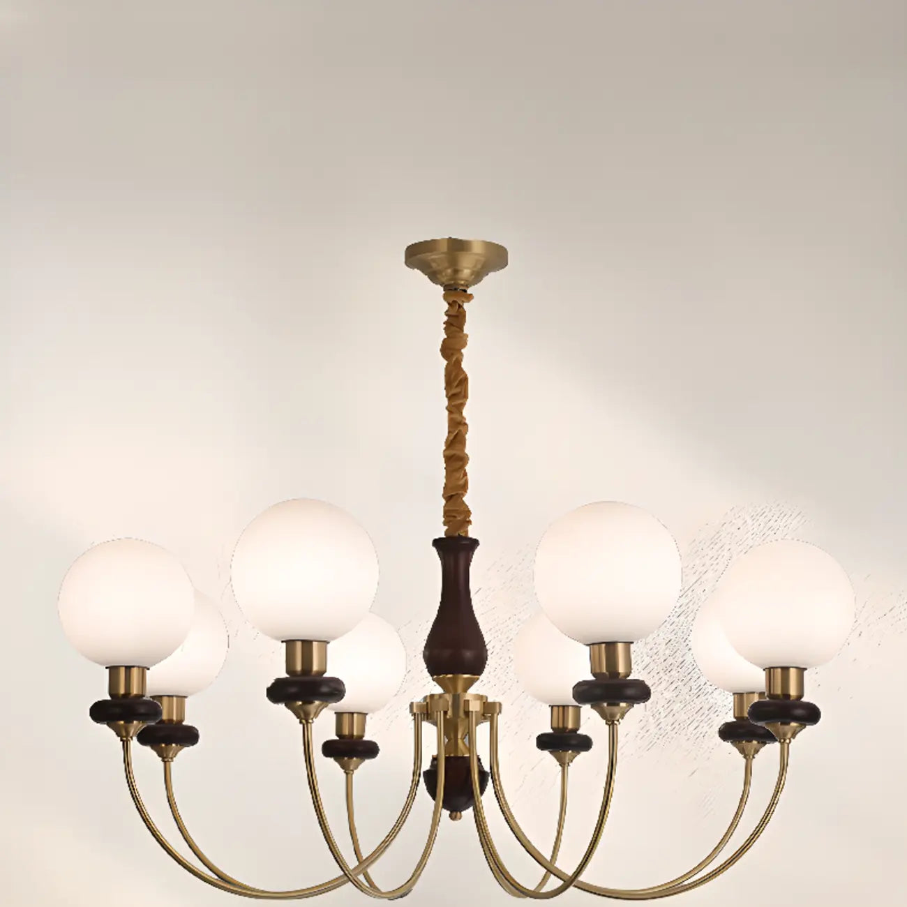 Gold Classic Globe Glass Chandelier Height Adjustable