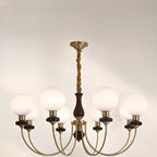Gold Classic Globe Glass Chandelier Height Adjustable