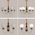 Gold Classic Globe Glass Chandelier Height Adjustable