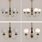 Gold Classic Globe Glass Chandelier Height Adjustable