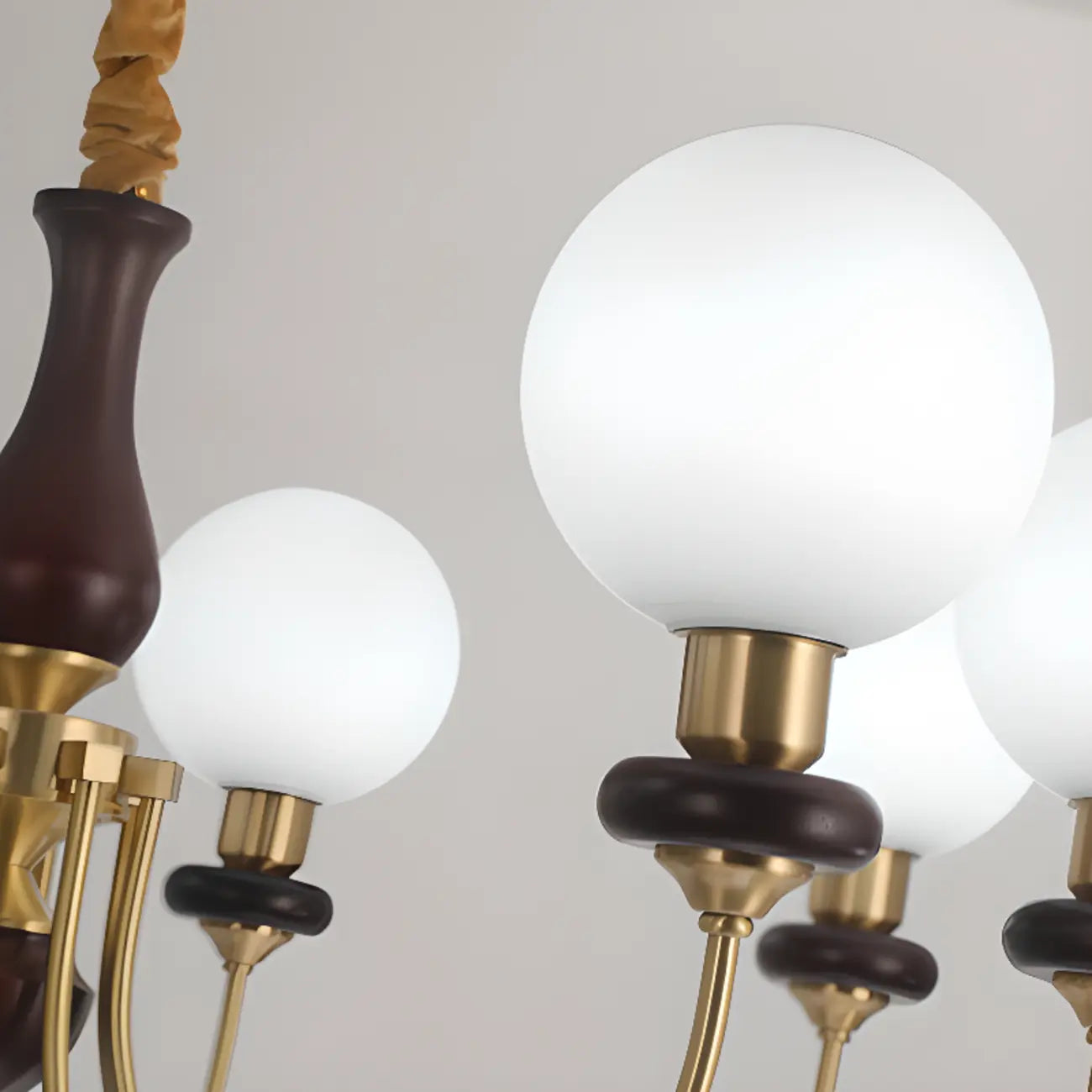 Gold Classic Globe Glass Chandelier Height Adjustable