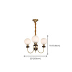 Gold Classic Globe Glass Chandelier Height Adjustable