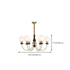 Gold Classic Globe Glass Chandelier Height Adjustable
