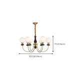 Gold Classic Globe Glass Chandelier Height Adjustable