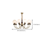 Gold Classic Globe Glass Chandelier Height Adjustable