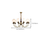 Gold Classic Globe Glass Chandelier Height Adjustable