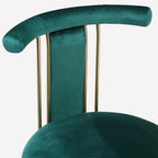 Glam Wood Velvet Upholstered Gold Accent Bar Stool