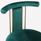 Glam Wood Velvet Upholstered Gold Accent Bar Stool