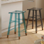 Saddle Acrylic Counter Height Backless Bar Stools
