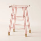 Saddle Acrylic Counter Height Backless Bar Stools