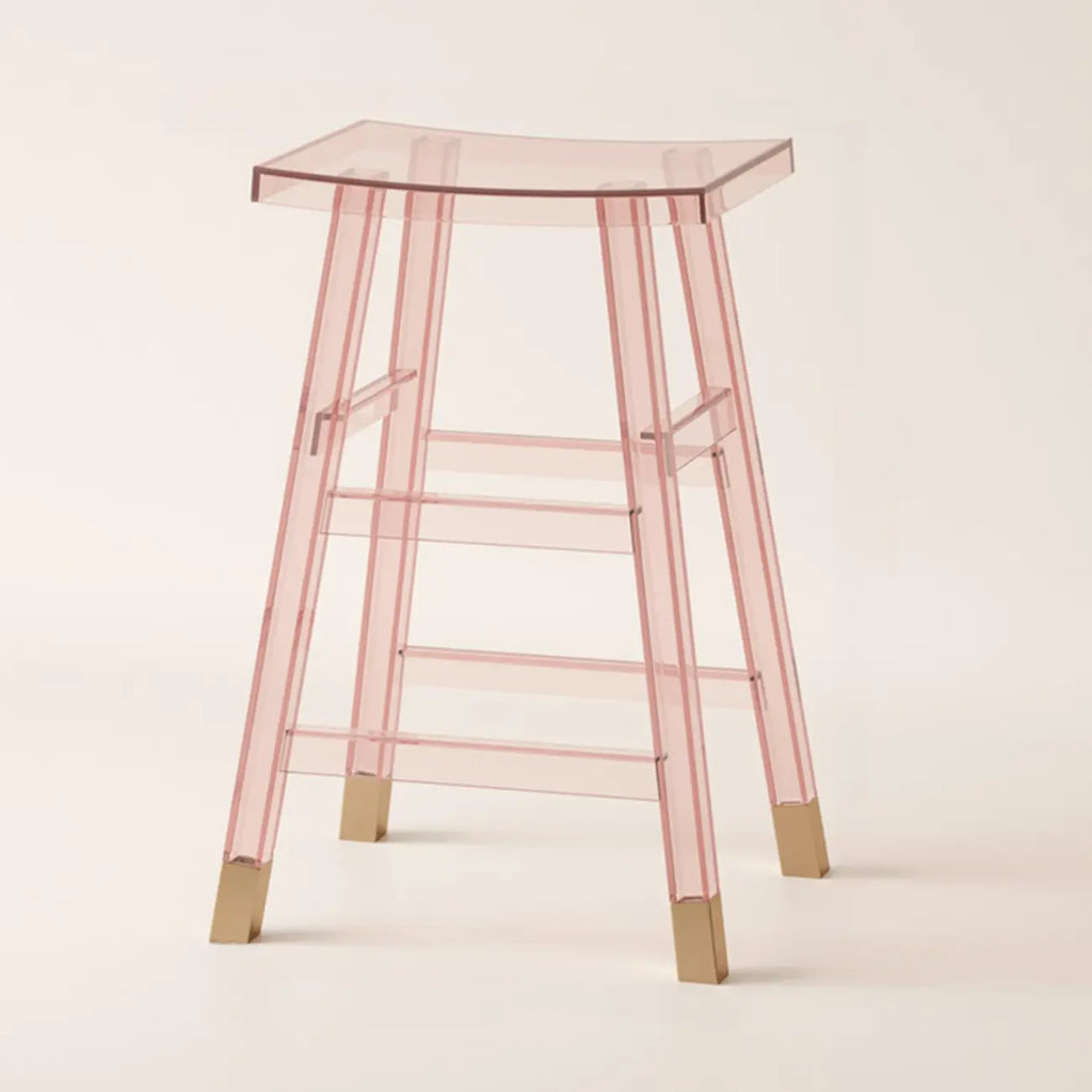 Saddle Acrylic Counter Height Backless Bar Stools
