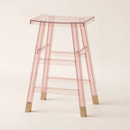 Saddle Acrylic Counter Height Backless Bar Stools