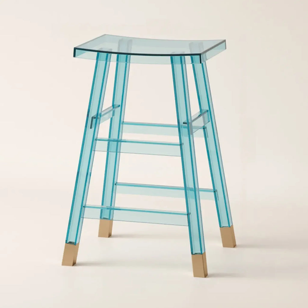 Saddle Acrylic Counter Height Backless Bar Stools