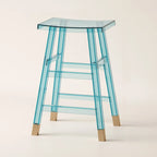 Saddle Acrylic Counter Height Backless Bar Stools