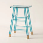 Saddle Acrylic Counter Height Backless Bar Stools