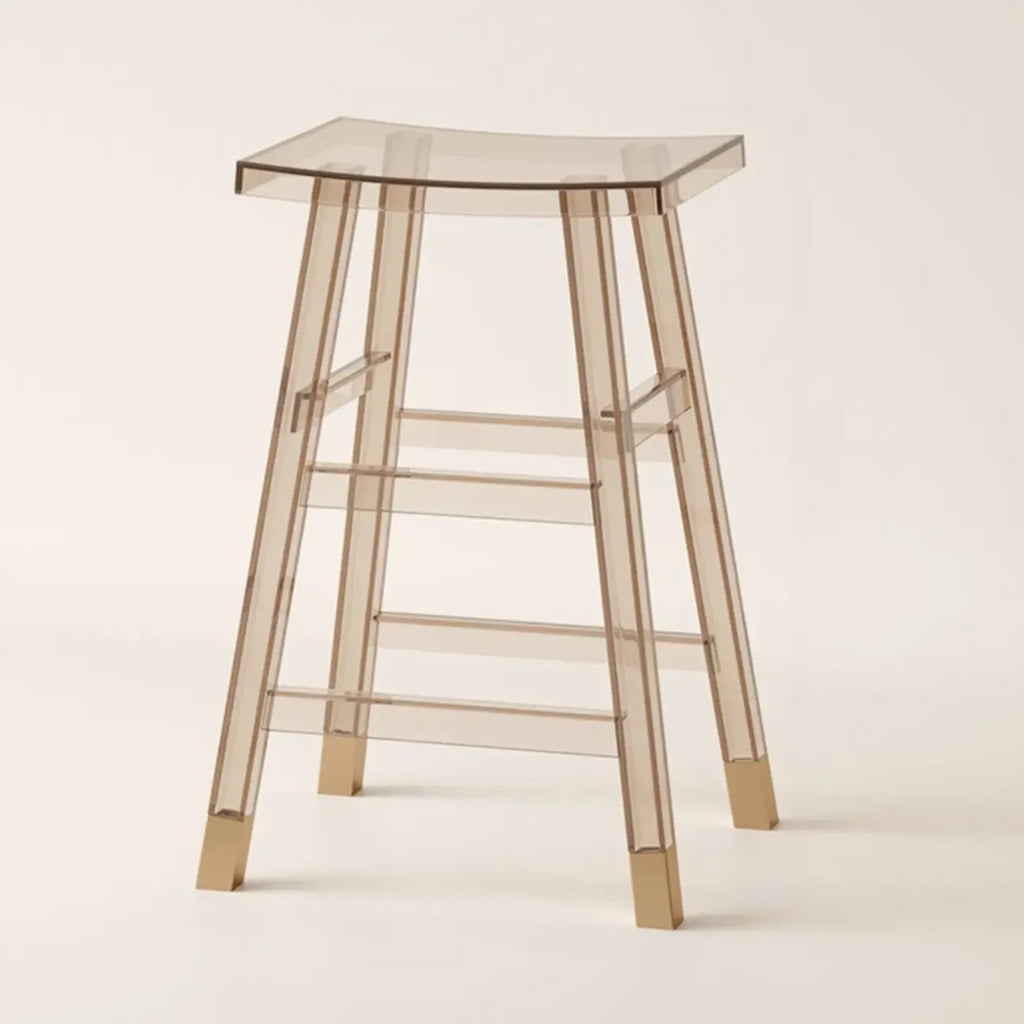 Saddle Acrylic Counter Height Backless Bar Stools