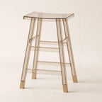 Saddle Acrylic Counter Height Backless Bar Stools
