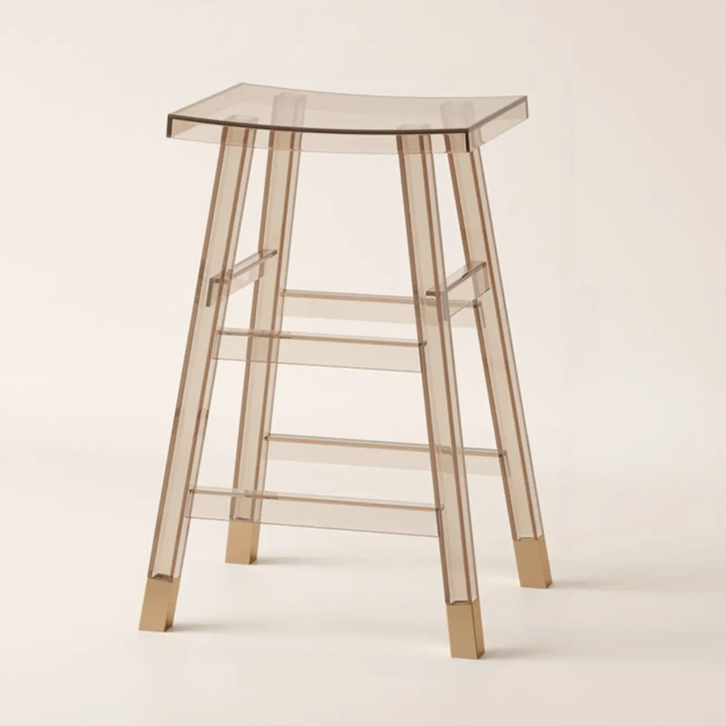 Saddle Acrylic Counter Height Backless Bar Stools