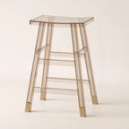 Saddle Acrylic Counter Height Backless Bar Stools