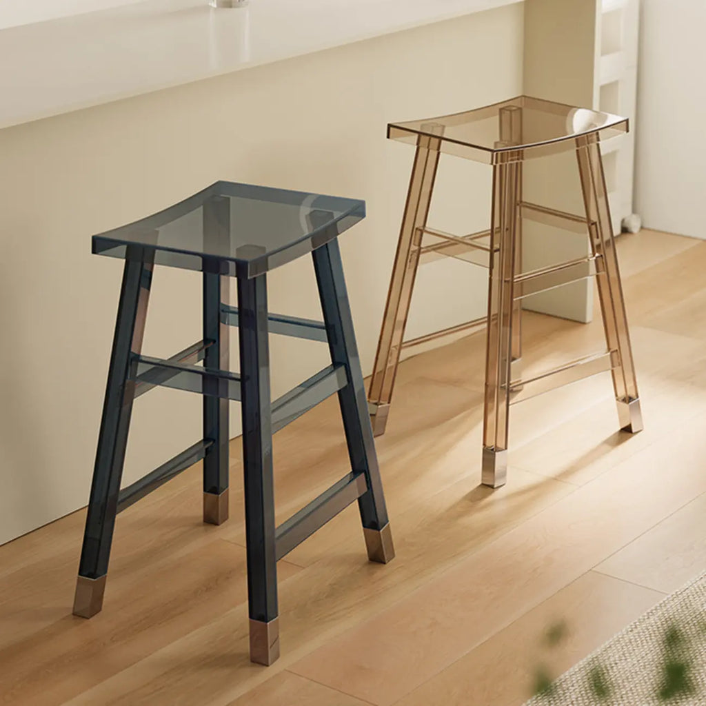 Saddle Acrylic Counter Height Backless Bar Stools