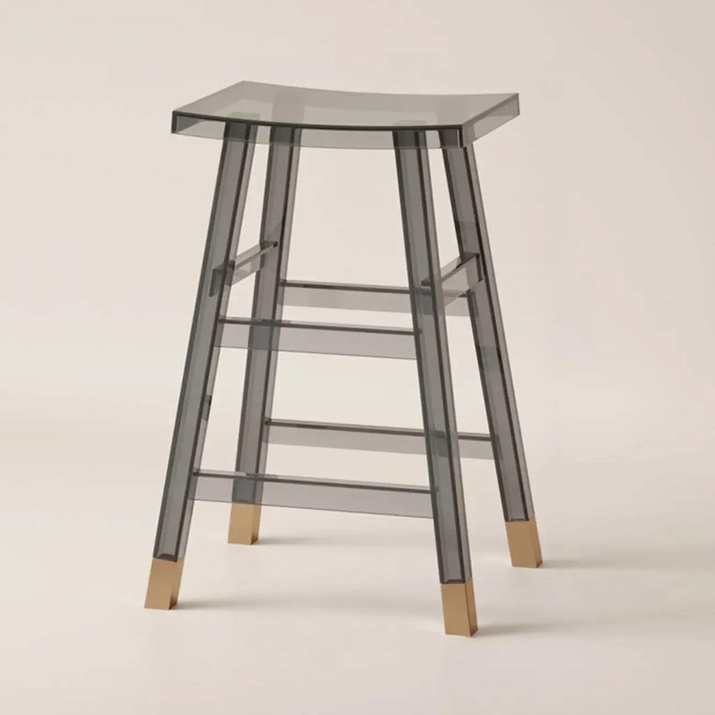 Saddle Acrylic Counter Height Backless Bar Stools
