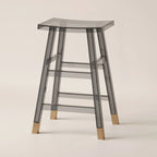 Saddle Acrylic Counter Height Backless Bar Stools