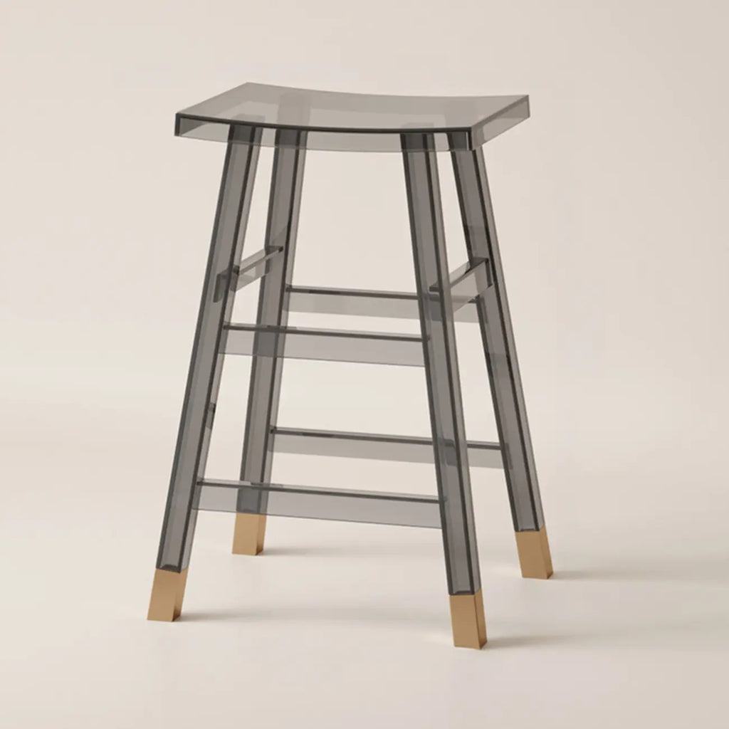 Saddle Acrylic Counter Height Backless Bar Stools