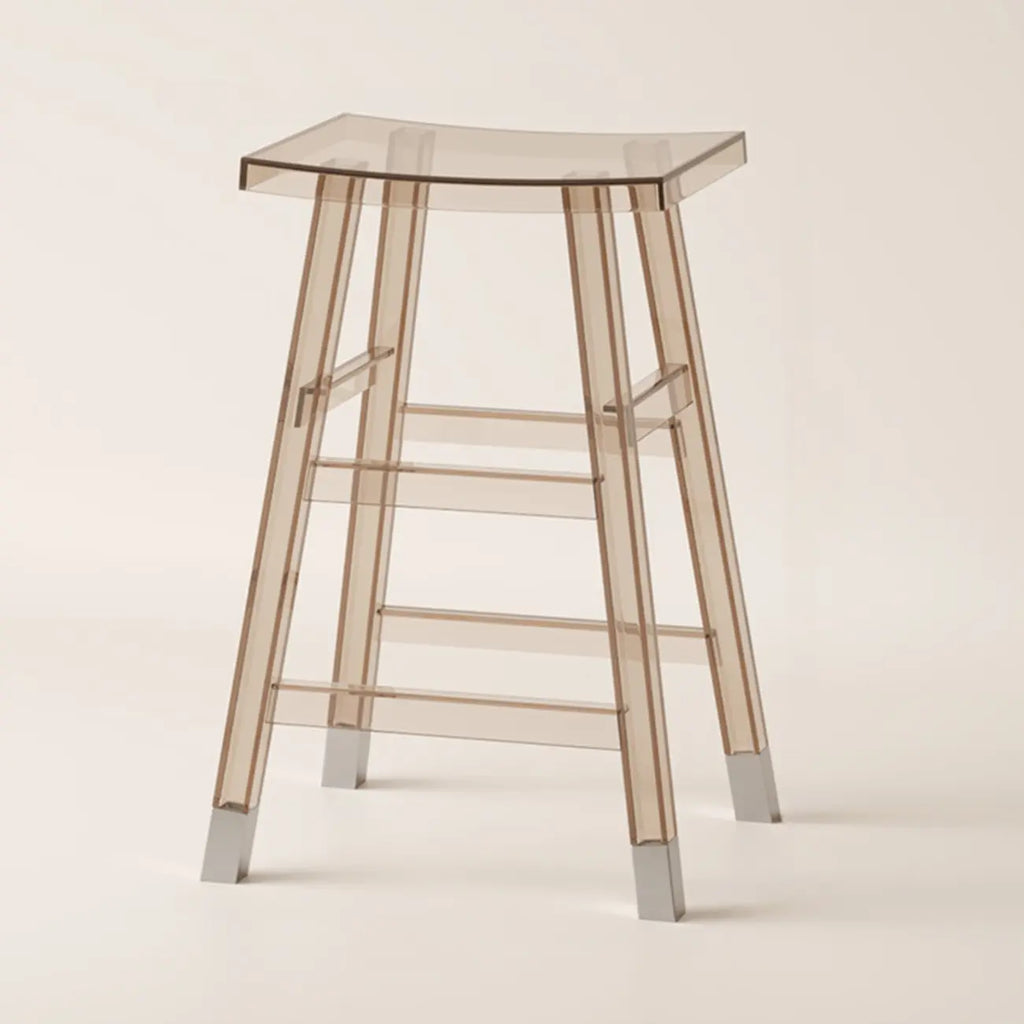 Saddle Acrylic Counter Height Backless Bar Stools