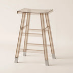 Saddle Acrylic Counter Height Backless Bar Stools