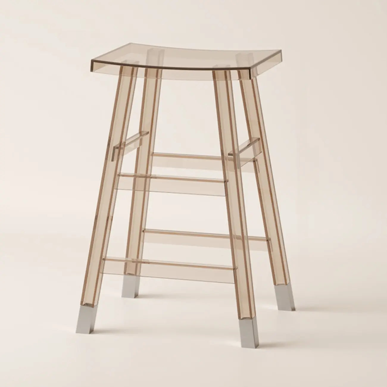 Saddle Acrylic Counter Height Backless Bar Stools