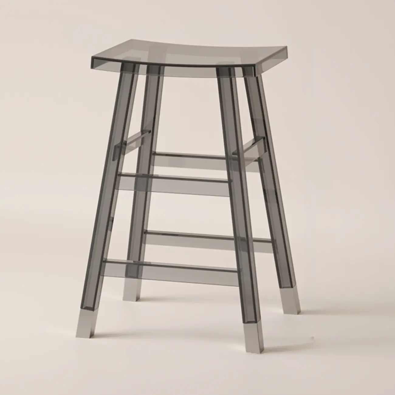 Saddle Acrylic Counter Height Backless Bar Stools