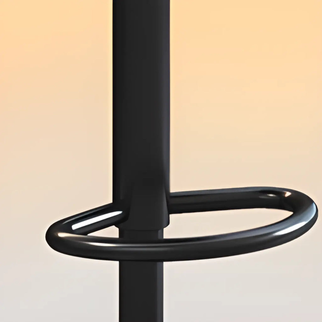Glam Round Adjustable Leather Swivel Bar Stool with Back