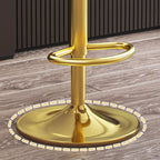 Glam Round Adjustable Leather Swivel Bar Stool with Back
