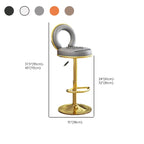 Glam Round Adjustable Leather Swivel Bar Stool with Back