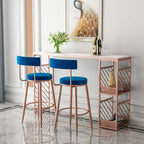 Lavish White Marble Gold Iron 2-Layer Storage Bar Tables