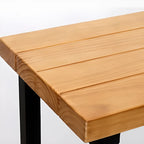 French Country Natural Wooden Iron Trestle Bar Tables